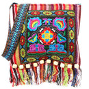 Bolsa tailandesa com bordas estilo hippie bordada