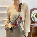 (PROMOÇÃO RELÂMPAGO - [70% OFF] - ÚLTIMO DIA) - Bolsa Feminina Vintage, bordada, de ombro, estilo hippie.