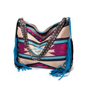 Bolsas femininas feitas à mão em lona, linho, praia, bolsa de um ombro.