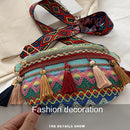 (PROMOÇÃO RELÂMPAGO - [70% OFF] - ÚLTIMO DIA) - Bolsa Feminina Vintage, bordada, de ombro, estilo hippie.